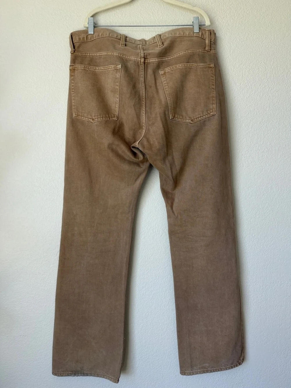 Gap Mens Brown Bootcut Jeans 36x34 100% Cotton Rigid Denim Workwear Mojave Color